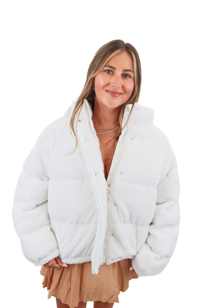 Yitty faux shearling puffer jacket (2X; retail $139) NWT