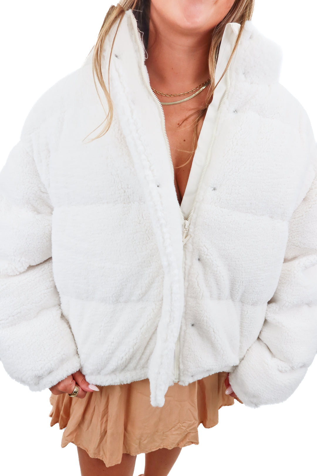 Yitty faux shearling puffer jacket (2X; retail $139) NWT
