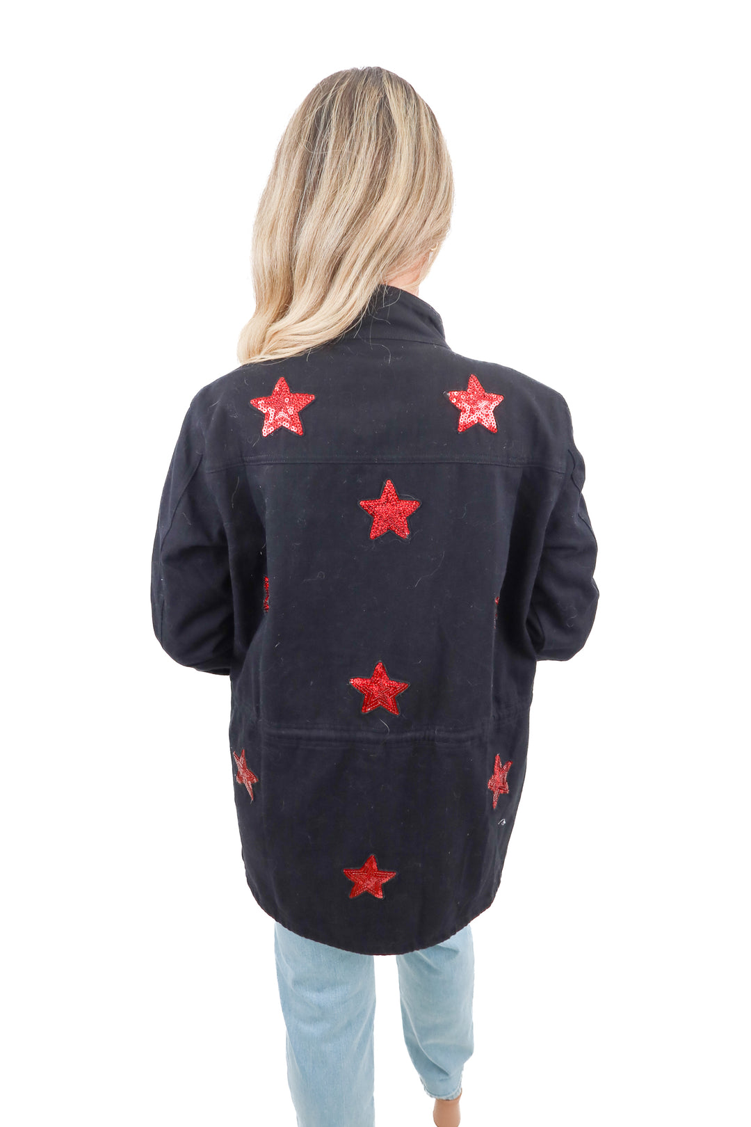 buddy love black red sequin star jacket (s)
