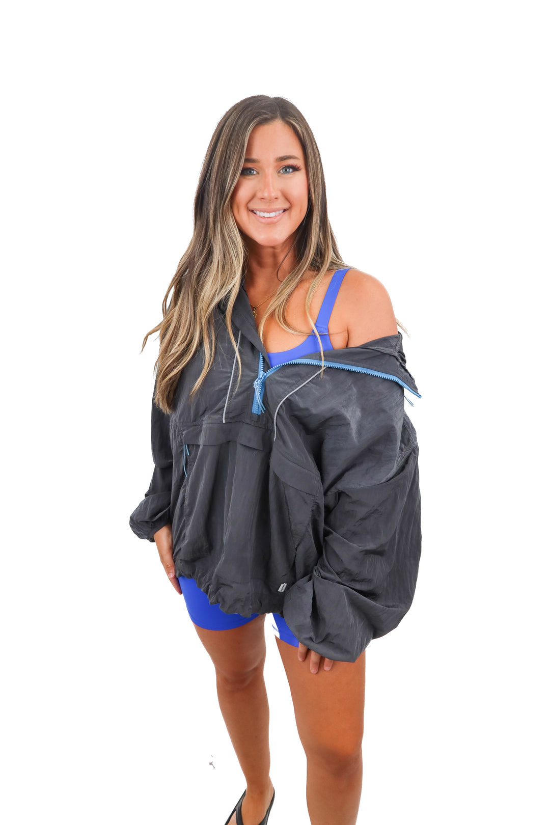 Fabletics gray windbreaker (2X)