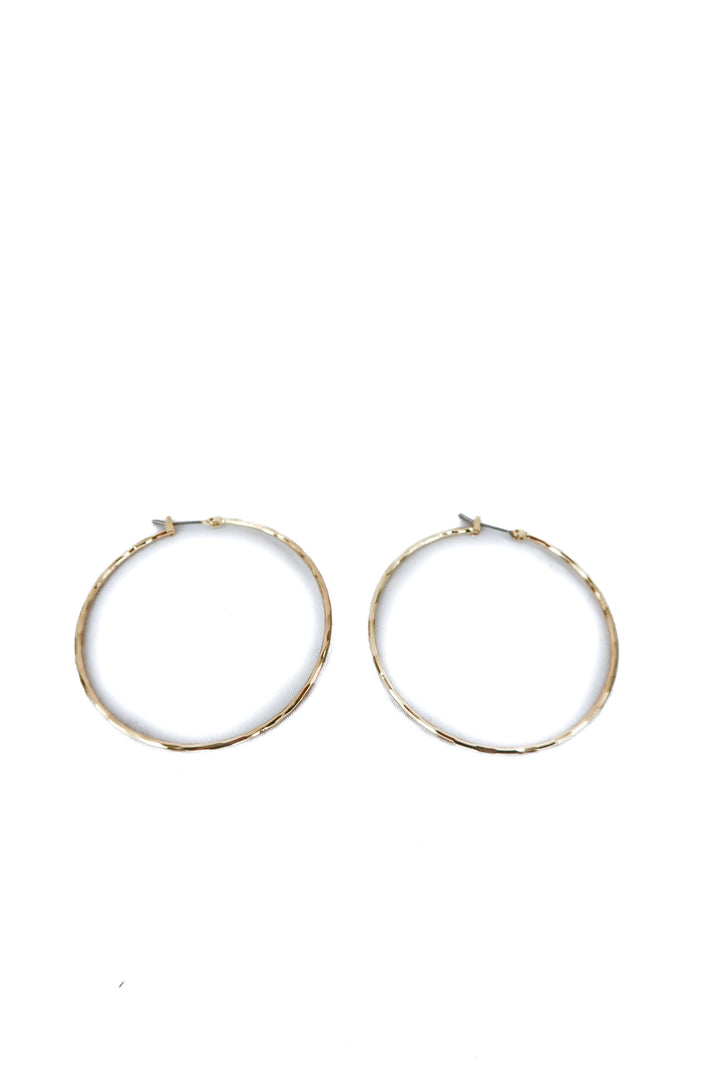 gold hammered large hoop earrings