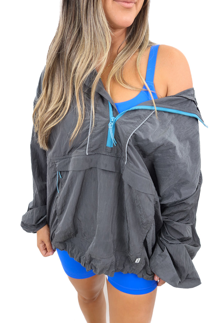 Fabletics gray windbreaker (2X)