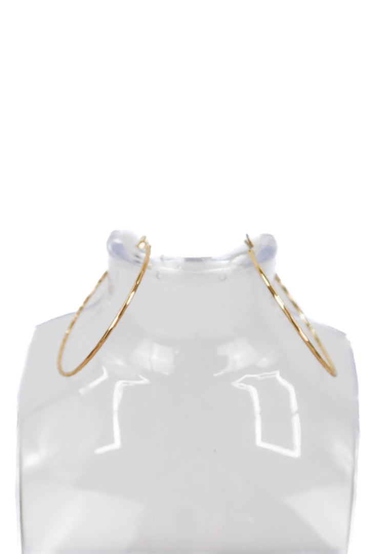 gold hammered large hoop earrings