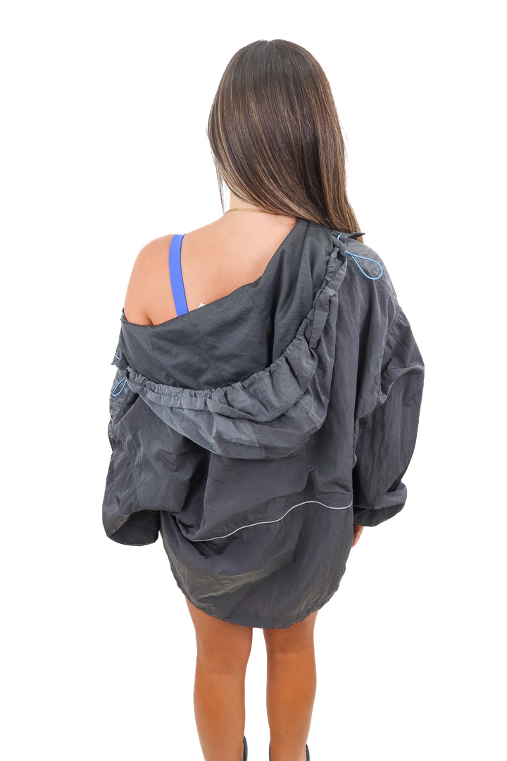 Fabletics gray windbreaker (2X)