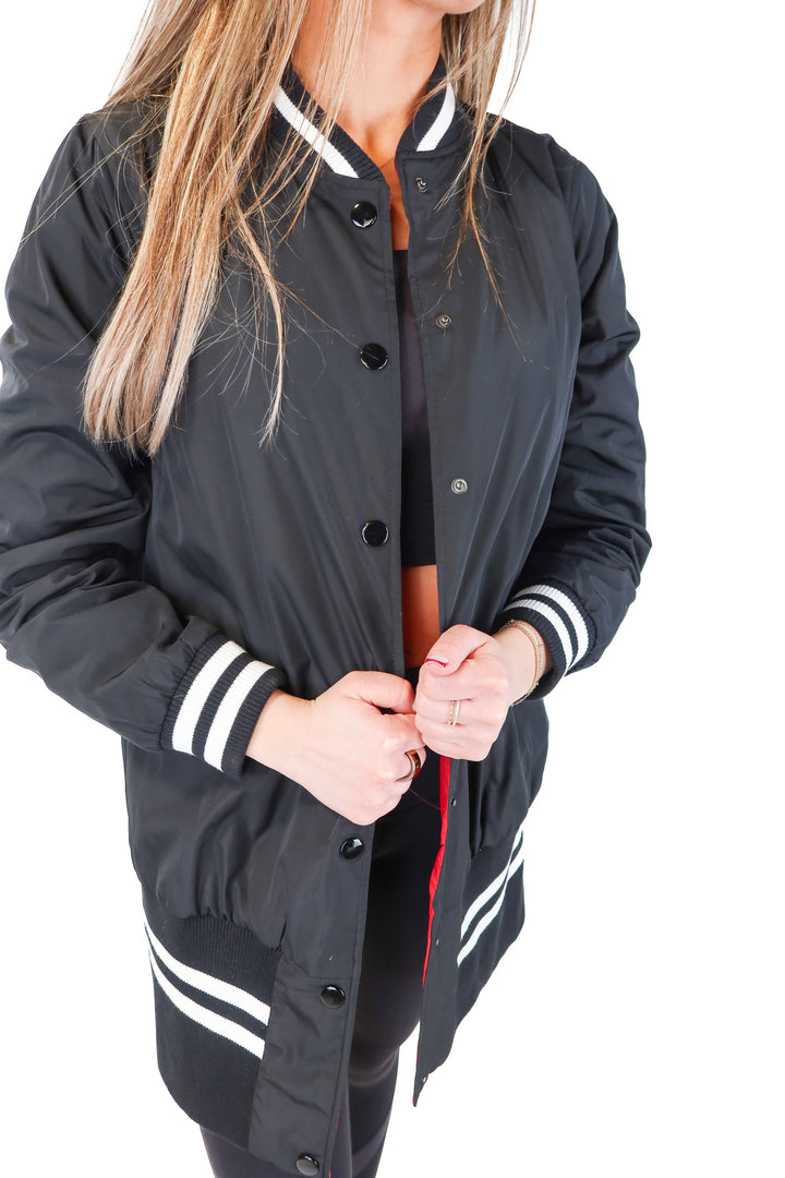 The grey bomber jacket dress (xs*)