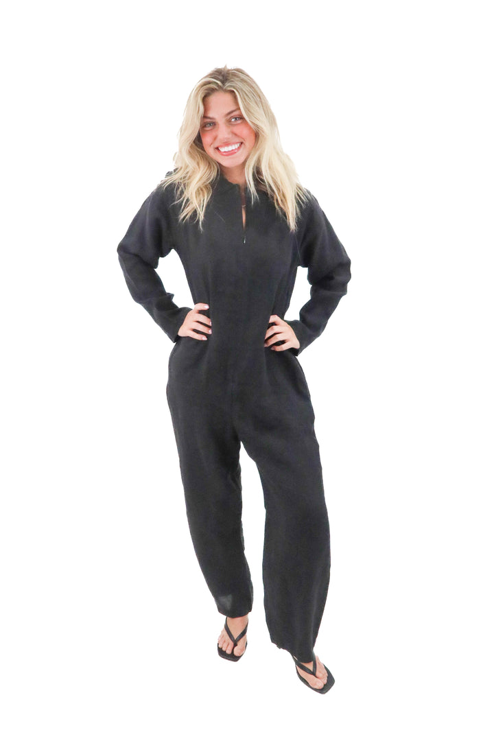 beatrice valenzuela black jumpsuit (s; retail $465)
