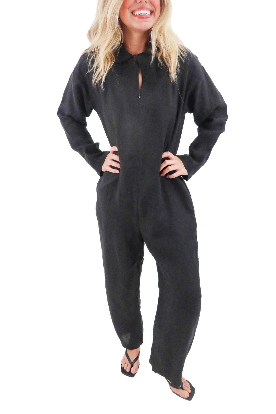 beatrice valenzuela black jumpsuit (s; retail $465)