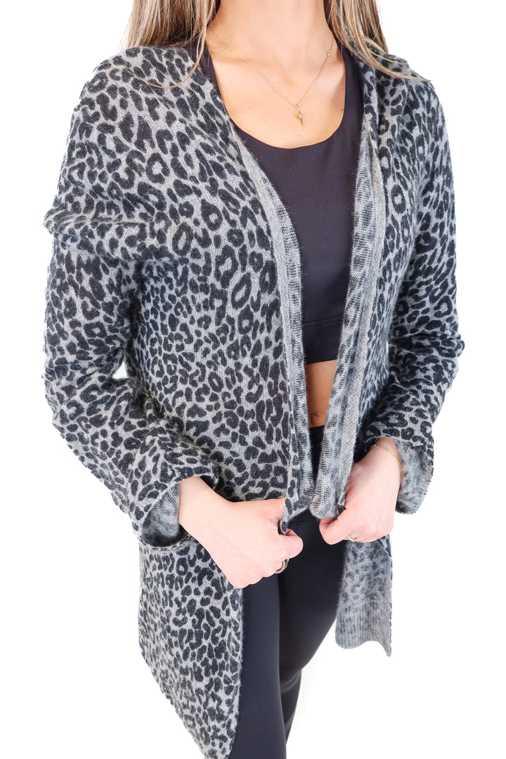 360 cashmere leopard cardigan (s; retail $395)