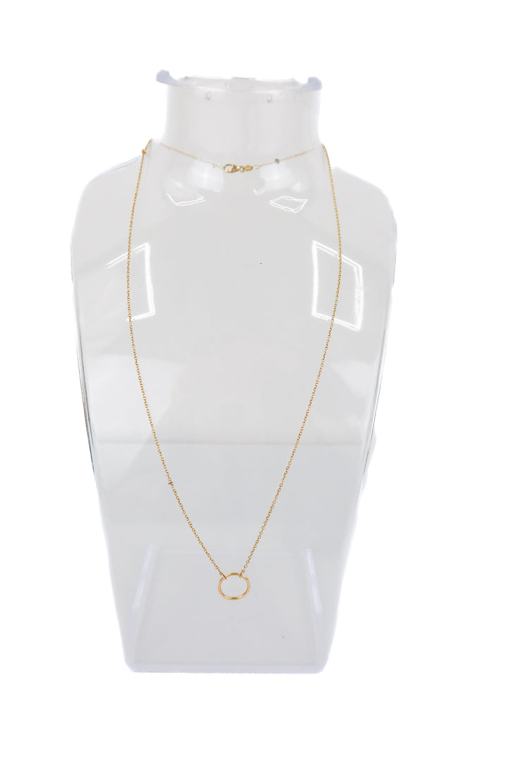 14k gold dainty circle necklace (retail $260)