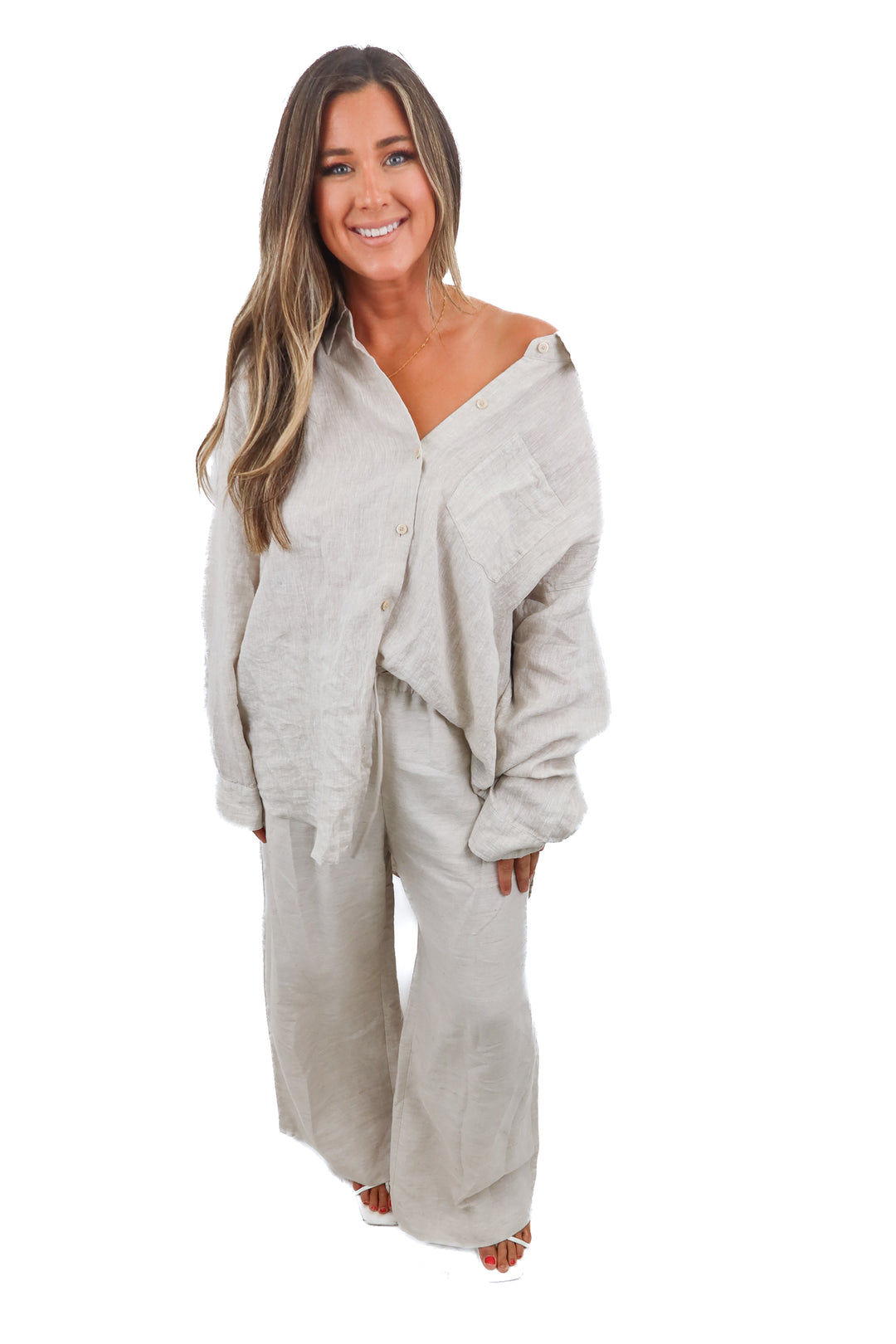 Wilfred cream linen set (XL; retail $236) NWT