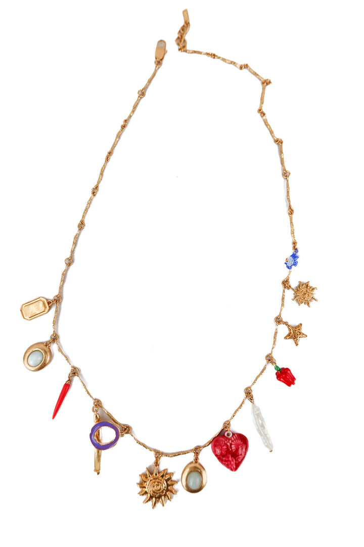 zara layered charm necklace