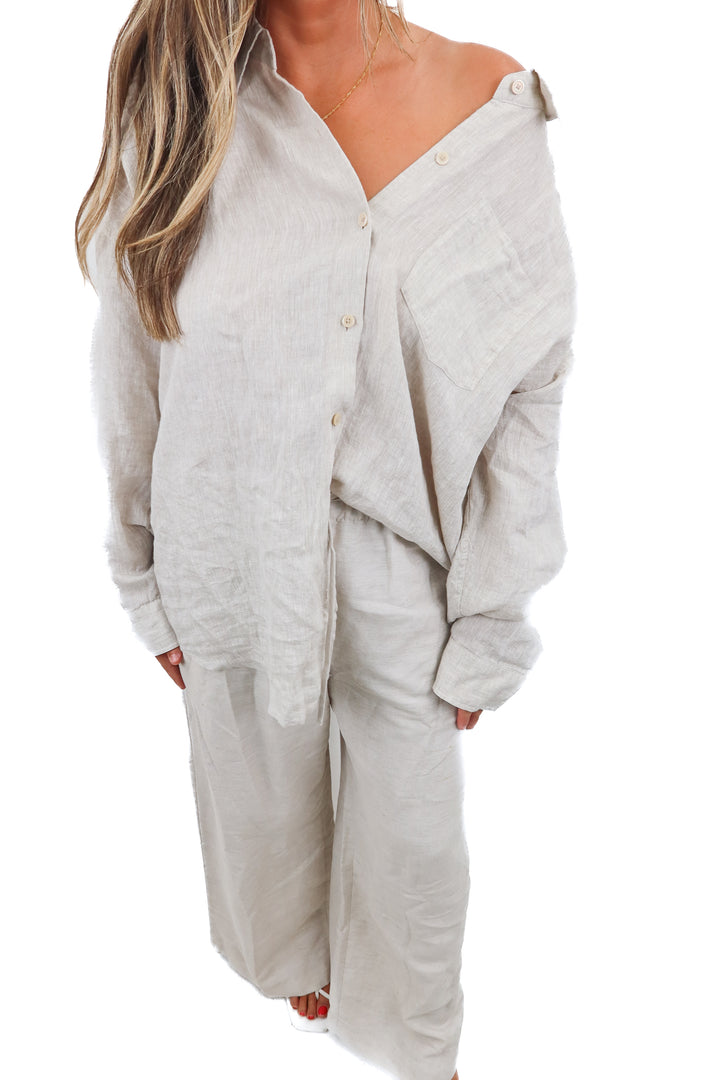 Wilfred cream linen set (XL; retail $236) NWT