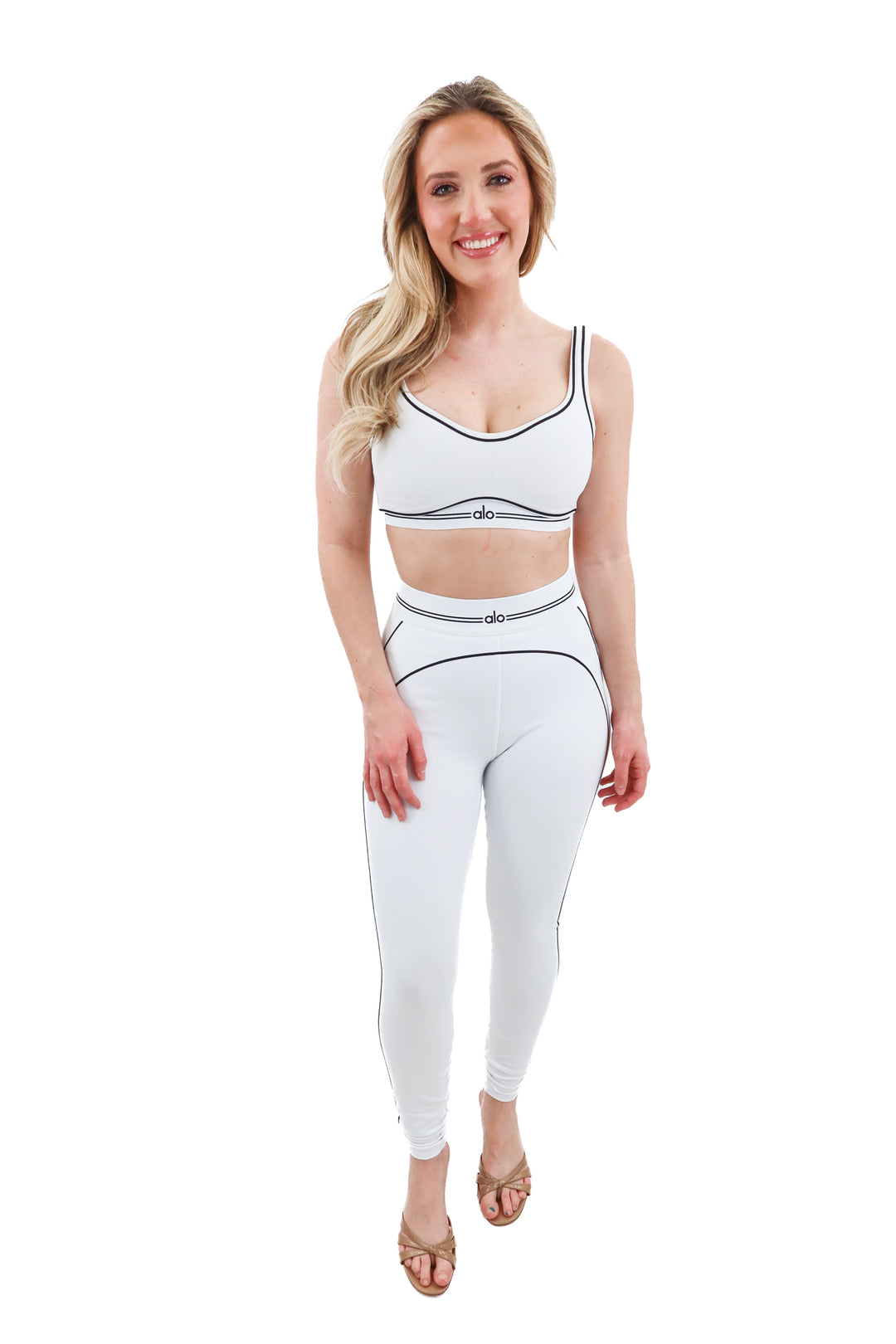 alo white/black active set (s; retail $222)