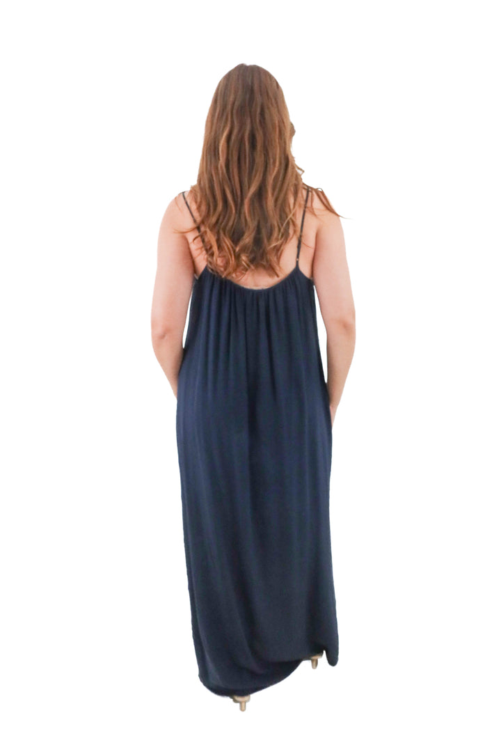French connection navy maxi dress (m; retail $198)