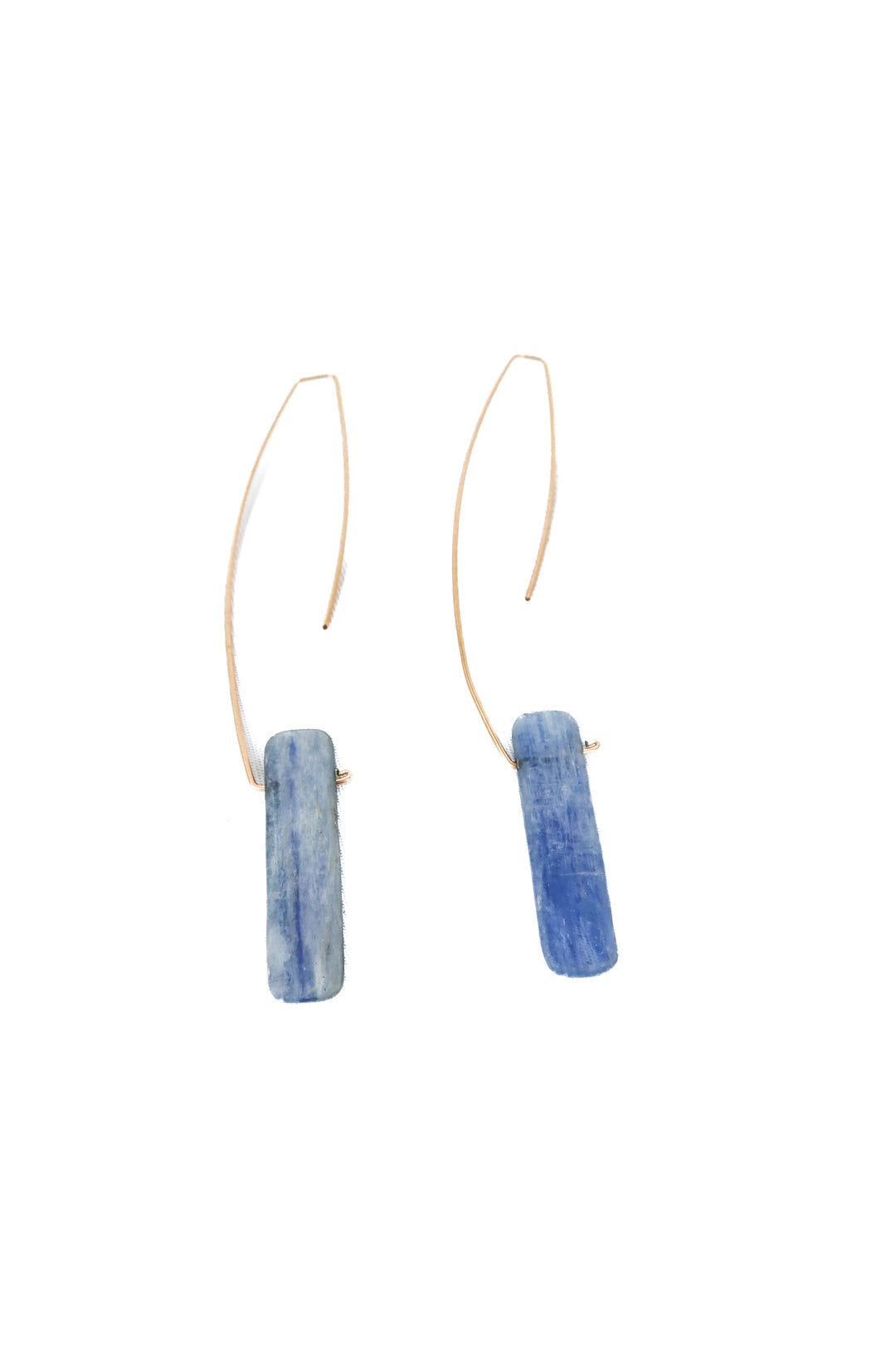 blue long beaded earrings