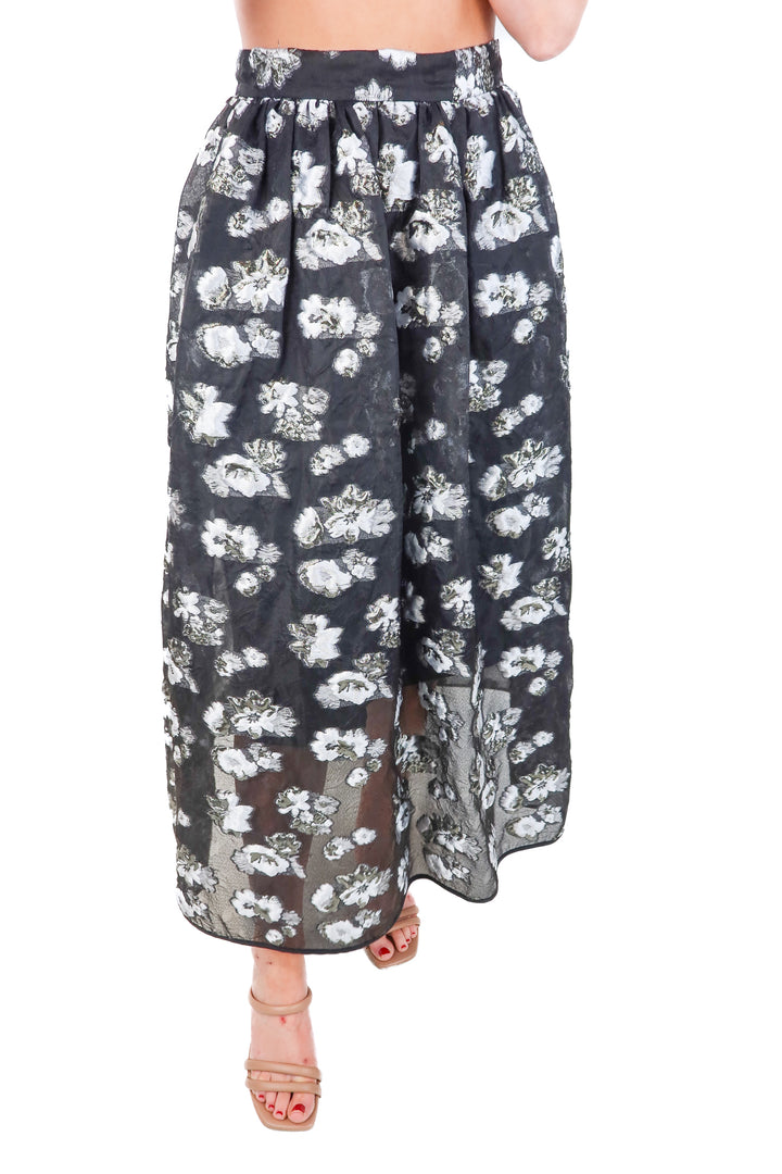 Rachel comey black floral skirt NWT (4; retails for $925)