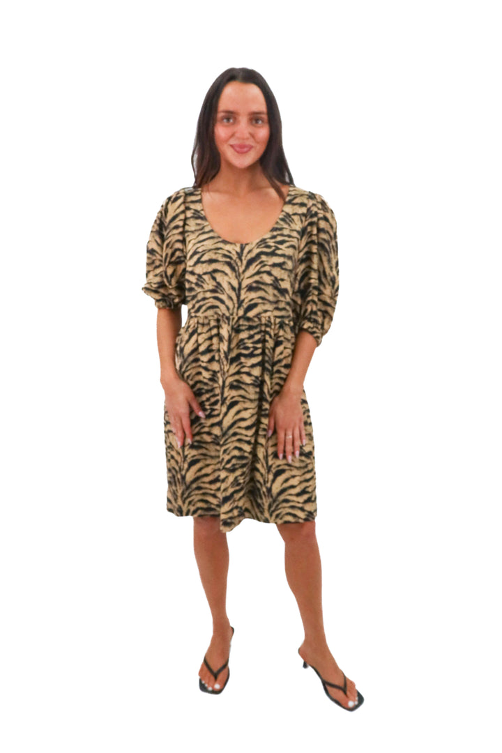 ba&sh black and tan tiger print dress (m; retail $395)