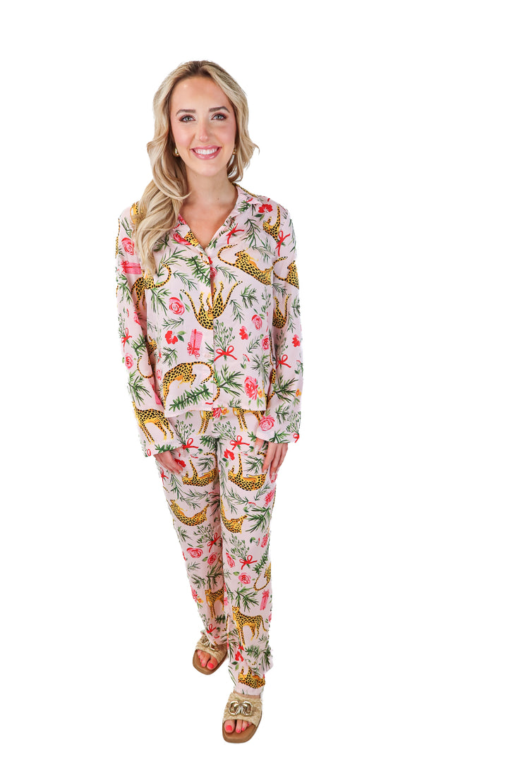 Shady Lady pink cheetah pj set (s)