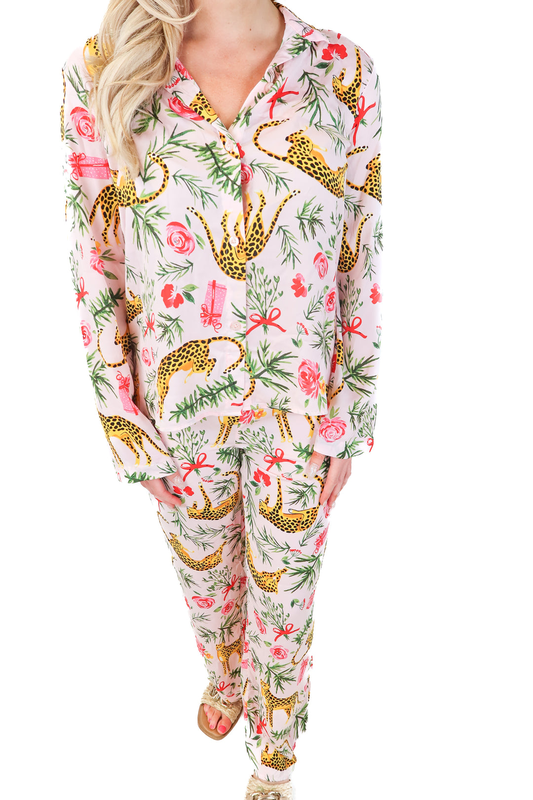 Shady Lady pink cheetah pj set (s)