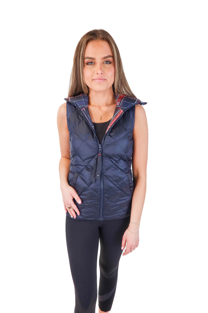 Lululemon plaid/navy reversible vest (s*)