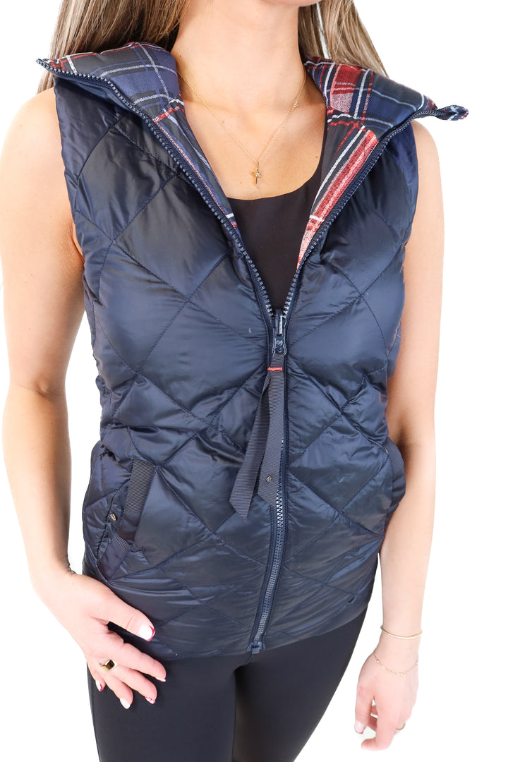 Lululemon plaid/navy reversible vest (s*)