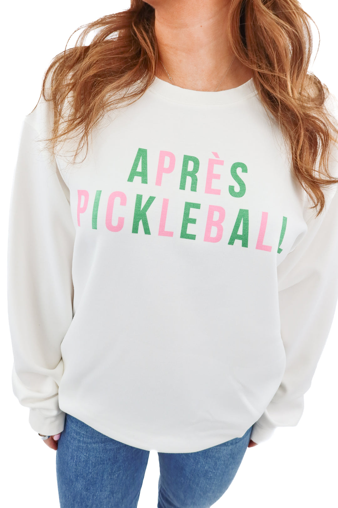 Toss Designs Apres Pickleball cream sweatshirt (M; retail $44)