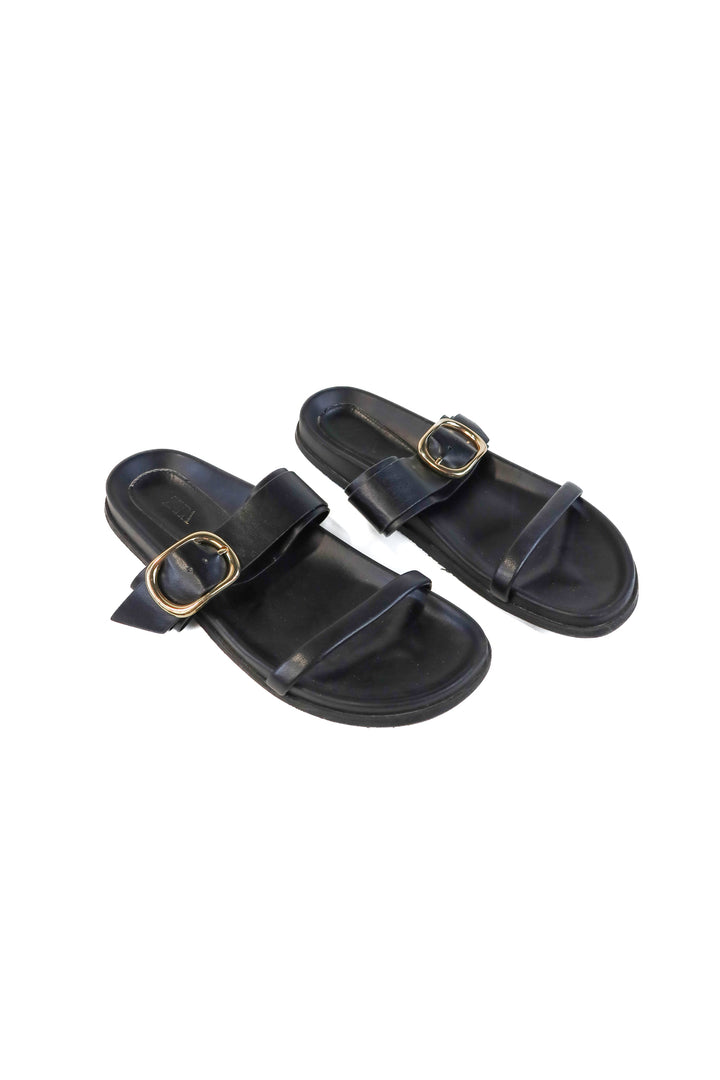 Zara black double strap sandals (41; retail $70)