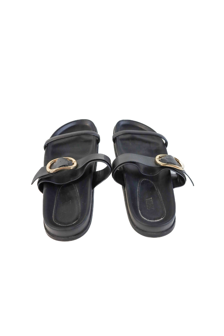 Zara black double strap sandals (41; retail $70)