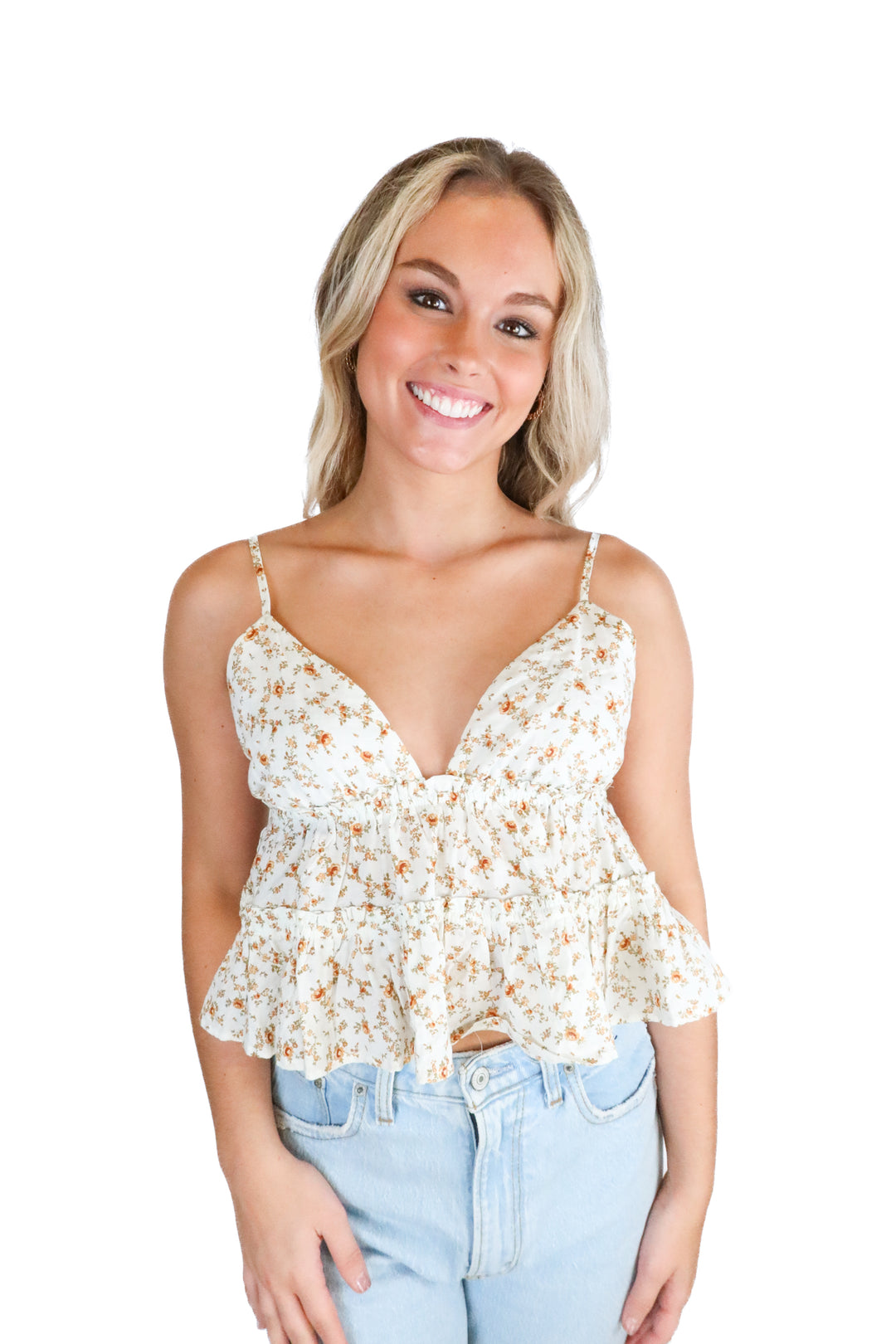 dress forum dainty floral tank top (m)