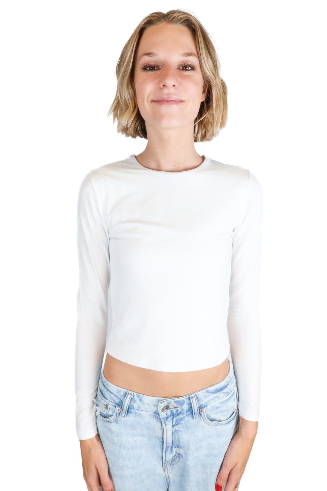 Abercrombie and fitch white long sleeve top (s; retail $35)