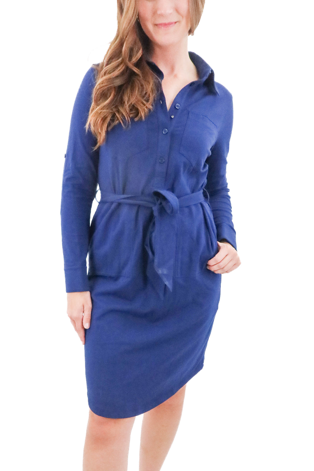 universal standard blue longsleeve dress (xxs; retail $188)