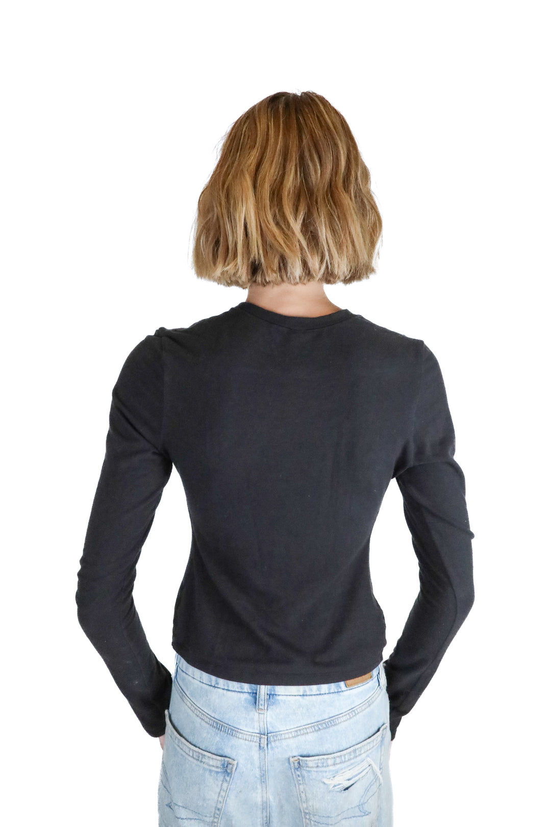 skims black long sleeve top (s)