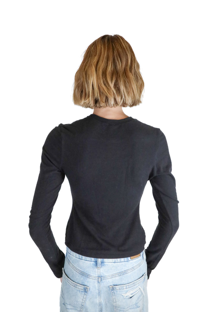 skims black long sleeve top (s)