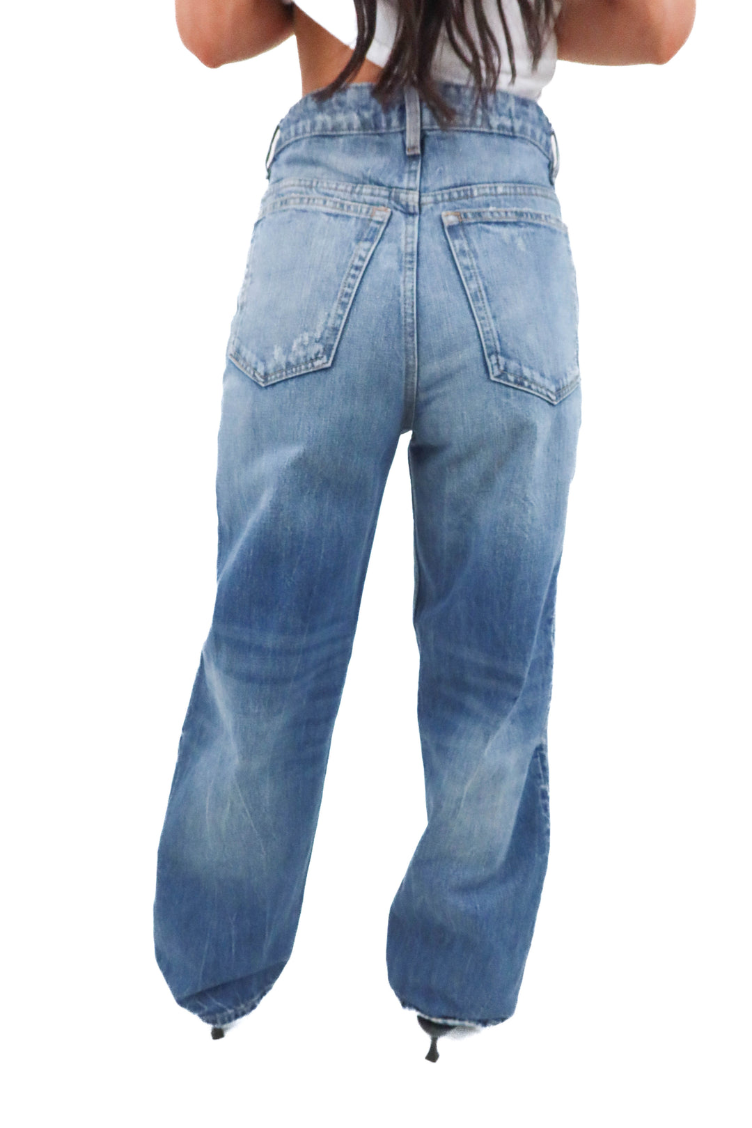 zara medium wash straight leg denim (2)
