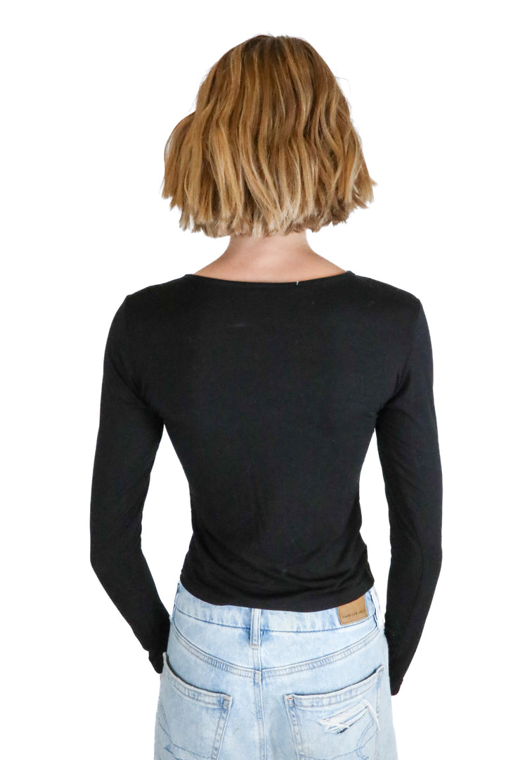 akewei black long sleeve top (s)