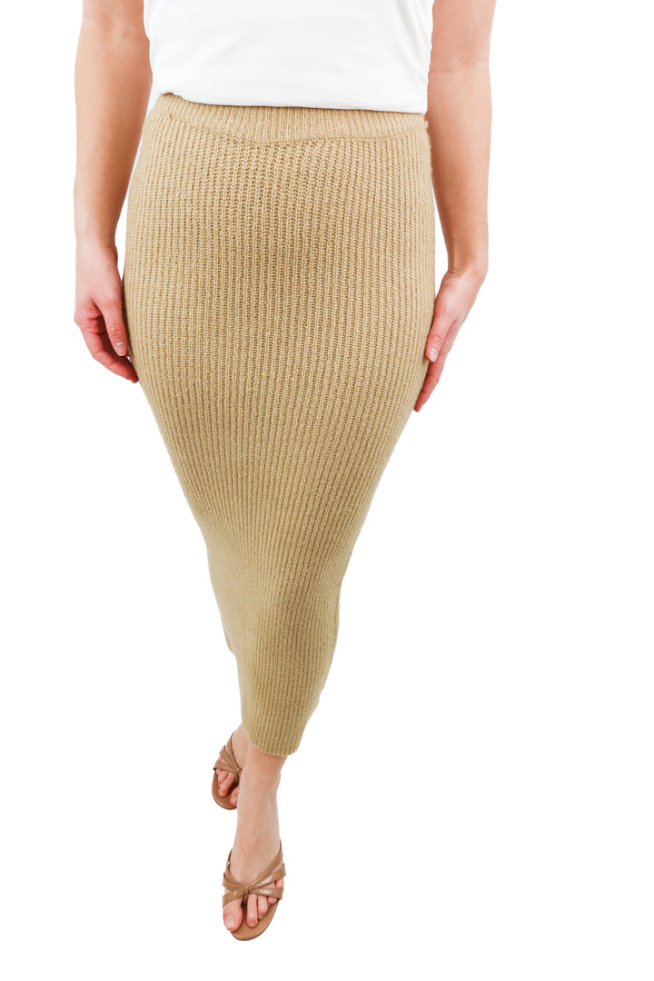 Princess Polly tan knit skirt (XS/S; retail $68)