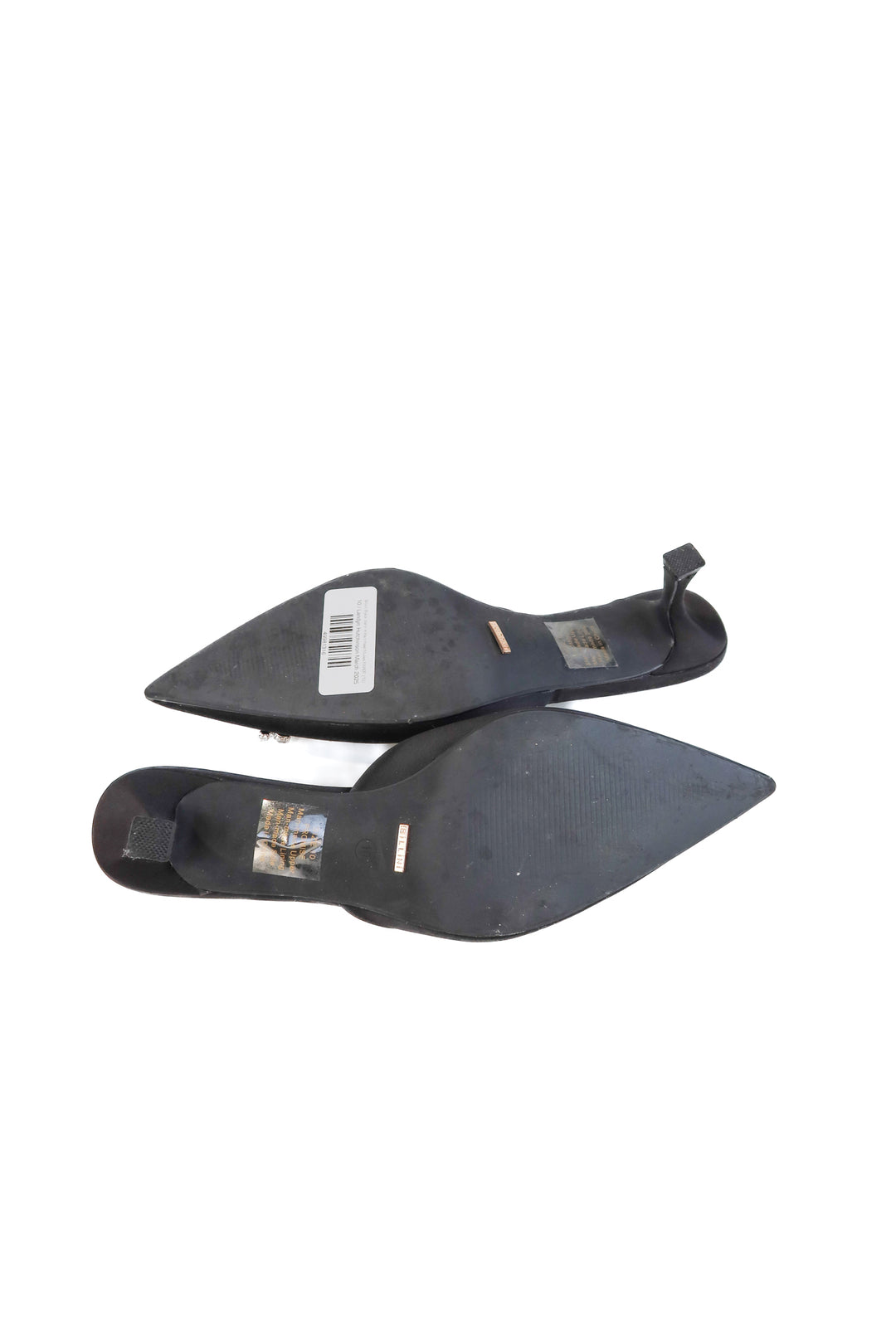 Billini Black Satin Kitten Heel Mules NWOT (10; retail $120)