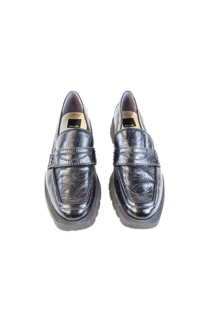 Dolce vita black patent loafers (10; retail $140)