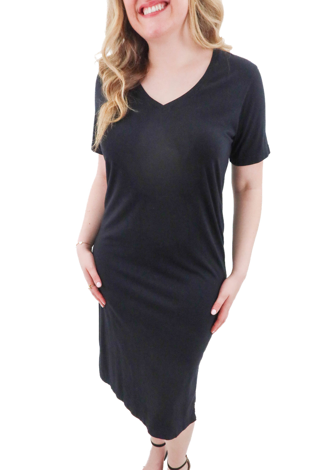 Michael Stars black tshirt midi dress (m; retail $148)