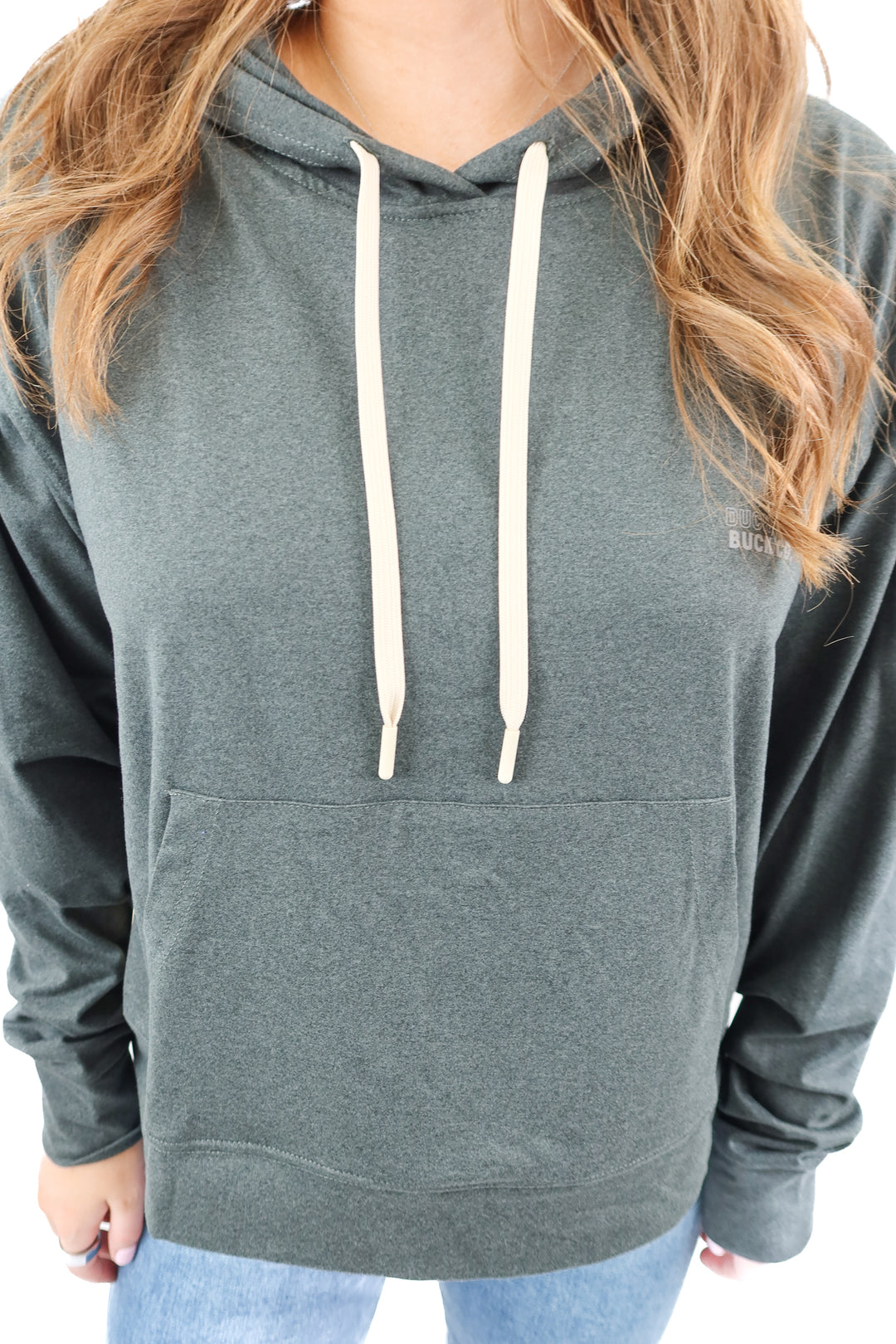 Duck Buck Co. charcoal hoodie NWT (M/L; retail $55)