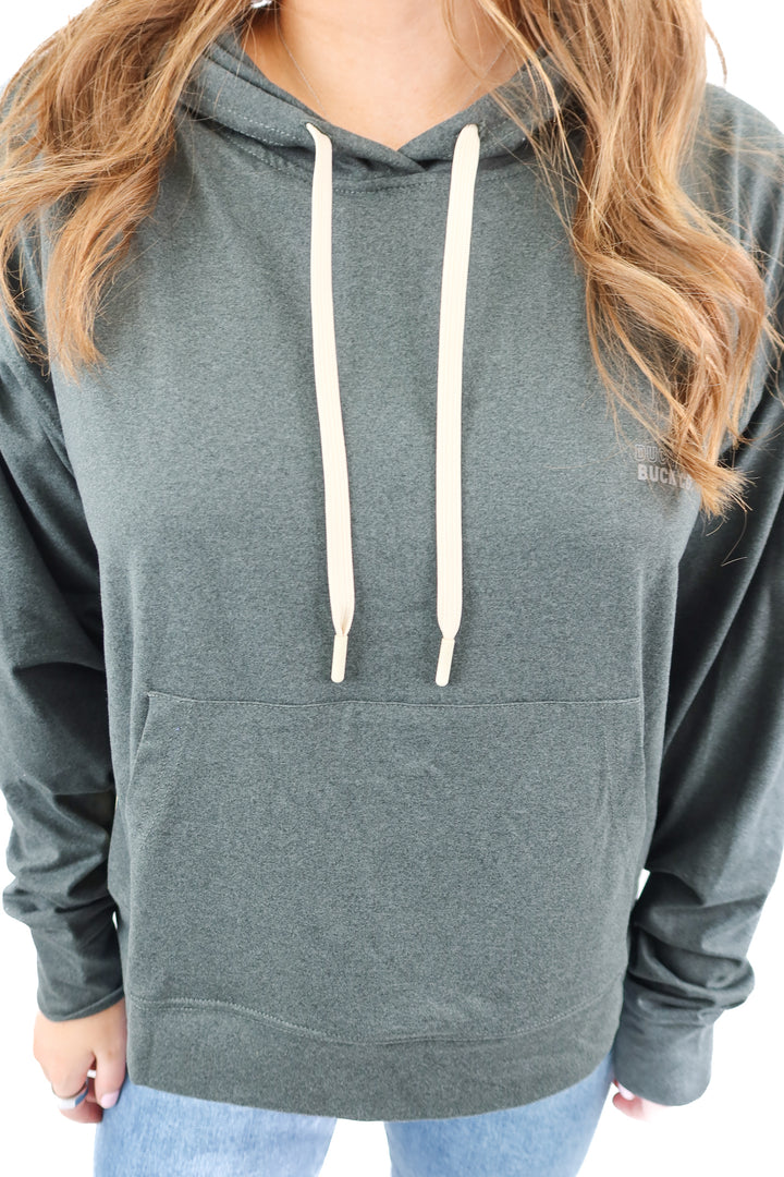 Duck Buck Co. charcoal hoodie NWT (M/L; retail $55)