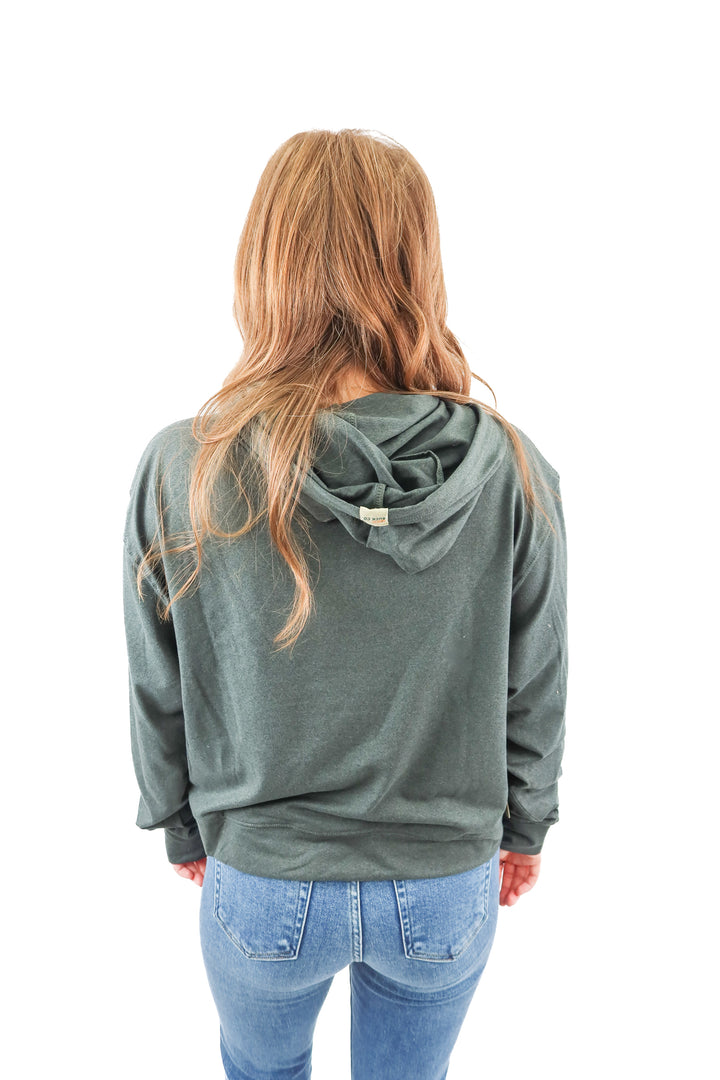 Duck Buck Co. charcoal hoodie NWT (M/L; retail $55)