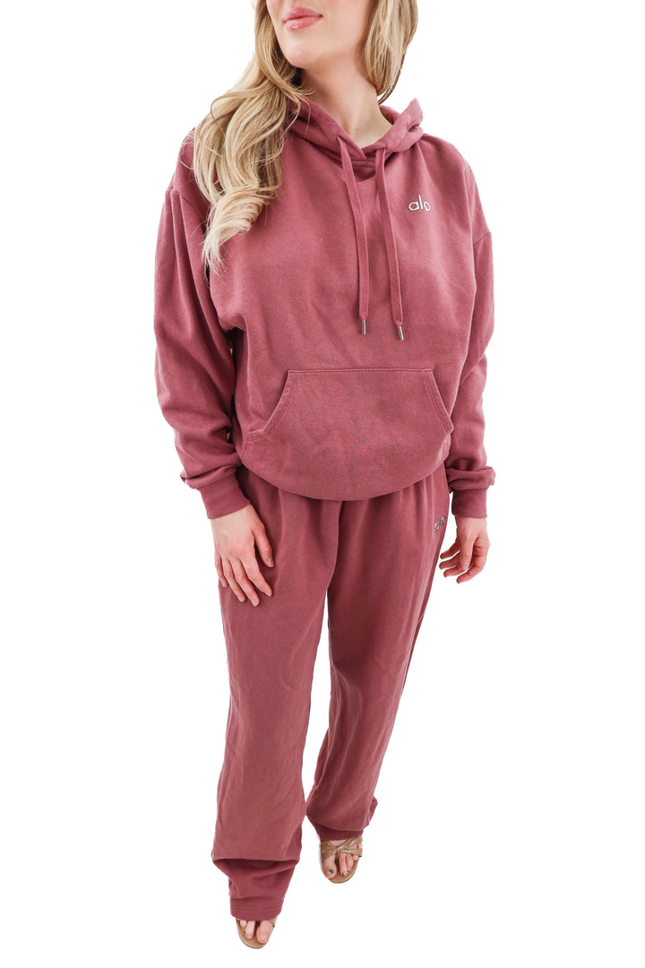 alo mauve sweat set (m; retail $280)