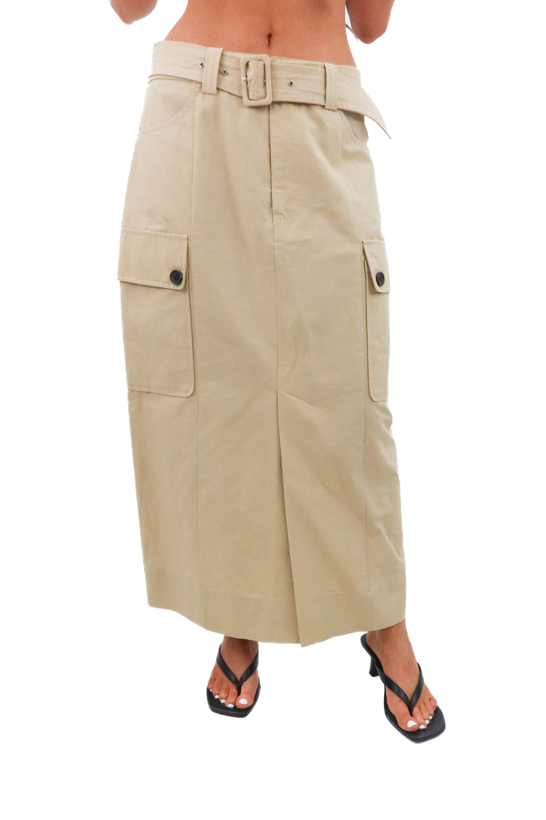 rails khaki midi skirt (s; retail $238)