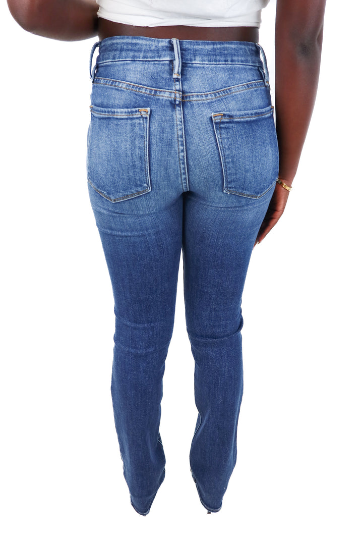 Frame medium wash straight leg jeans (25)