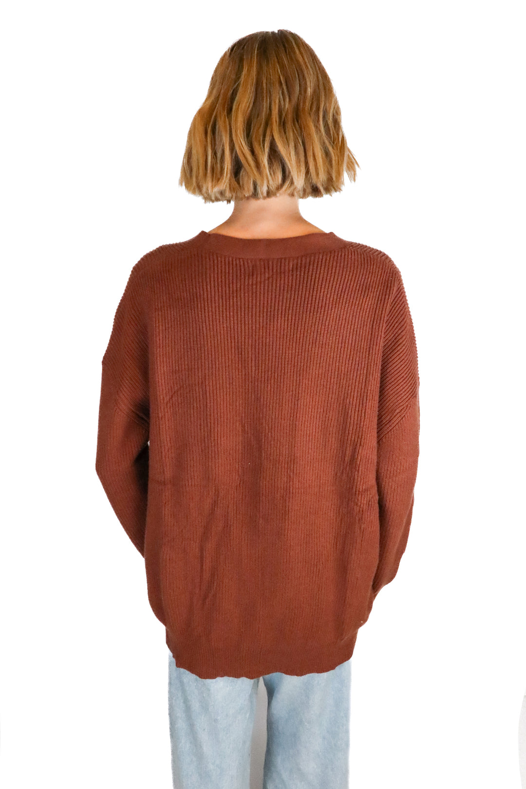 lillusory dark brown knit oversized cardigan (S)