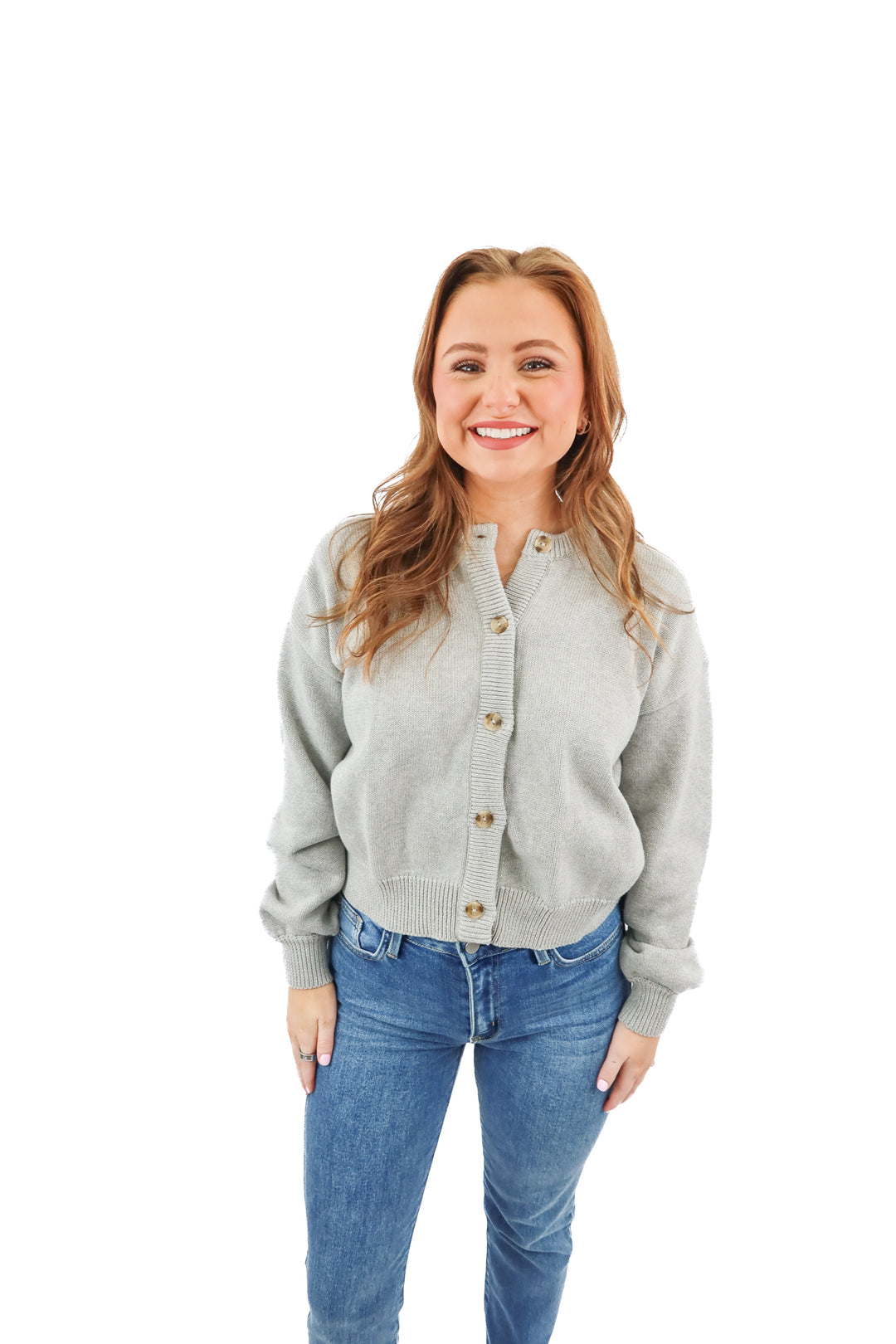 Able heather grey cardigan NWT (XS)