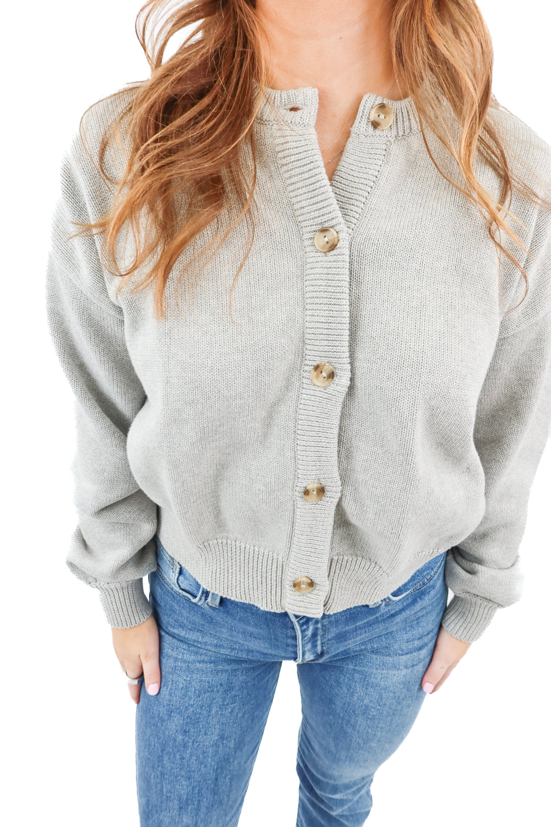 Able heather grey cardigan NWT (XS)