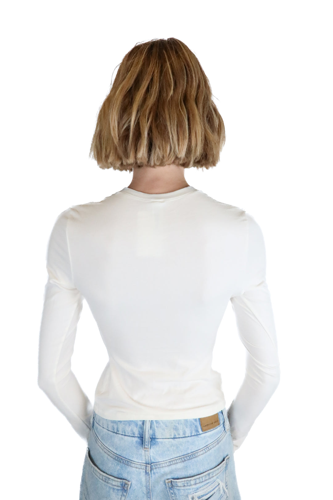 skims white long sleeve top (s)