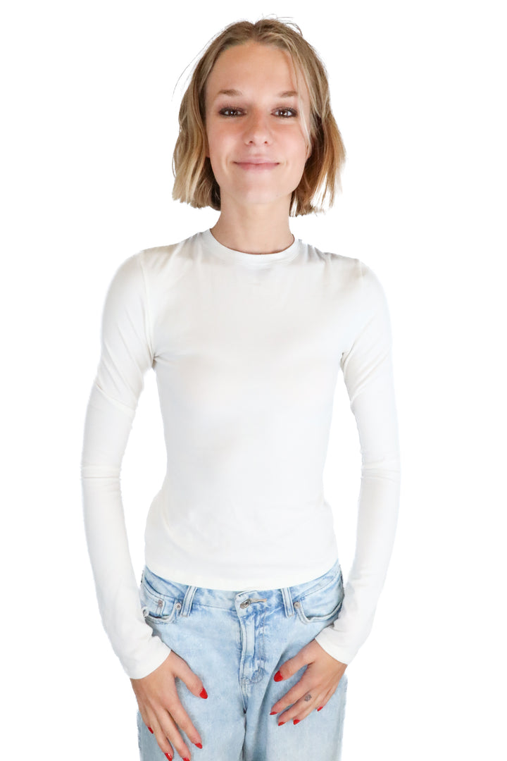 skims white long sleeve top (s)